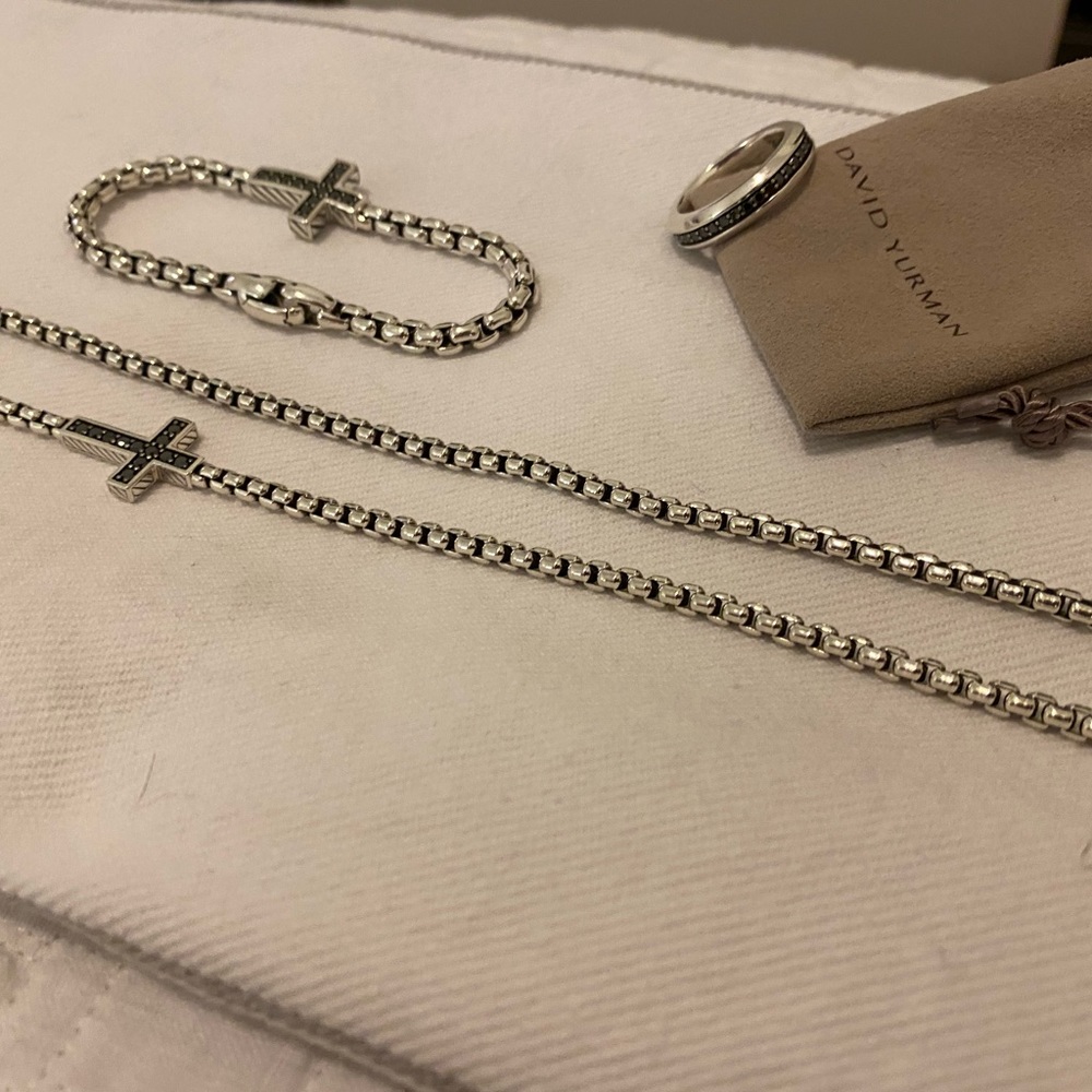 David Yurman pavé black diamond SET of 3